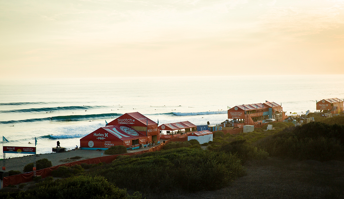 The WSL camps out as the smooth evening sets roll into Lowers. Photo: <a href=https://instagram.com/jnsparkman\">@jnsparkman</a>