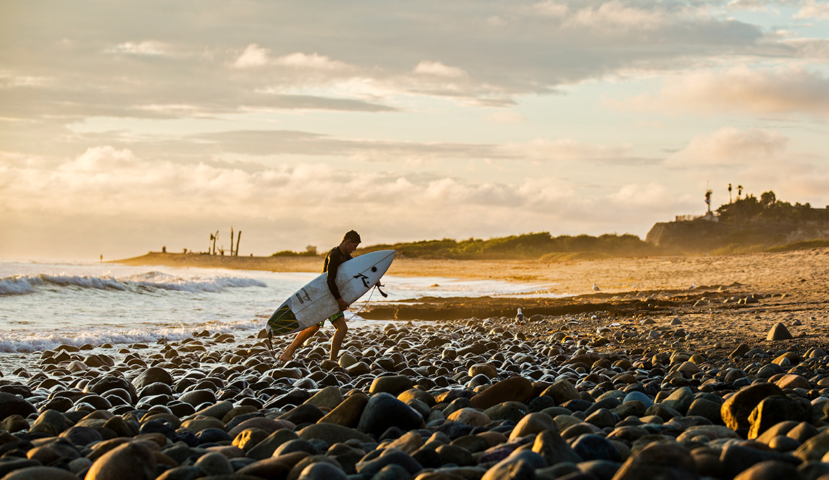 Quiet beach and building swell. Trestles staying gold. Photo: <a href=https://instagram.com/jnsparkman\">@jnsparkman</a>