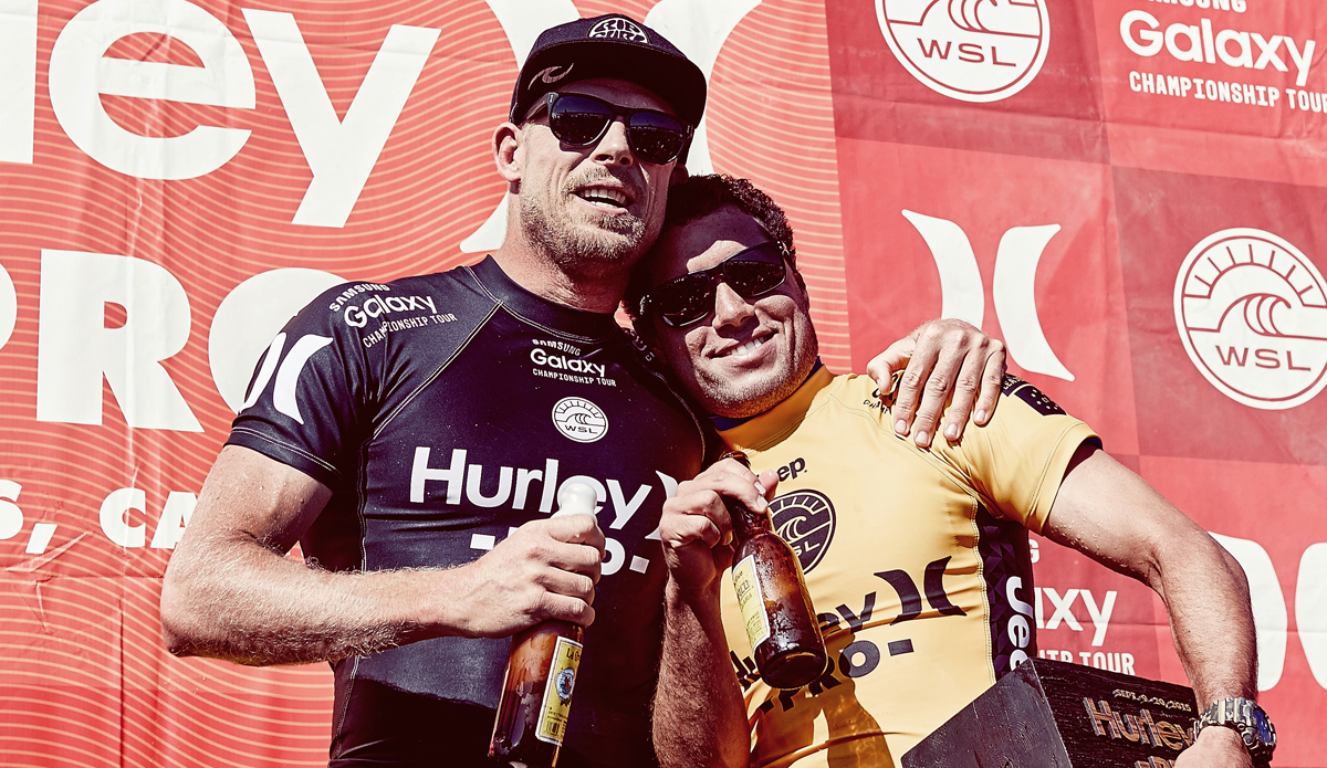 Despite having the gold jersey taken from him, de Souza is fine to take second place and share the winner\'s podium with one of his heroes. Photo: <a href=\"http://santiagobisso.com\">Santiago Bisso</a>