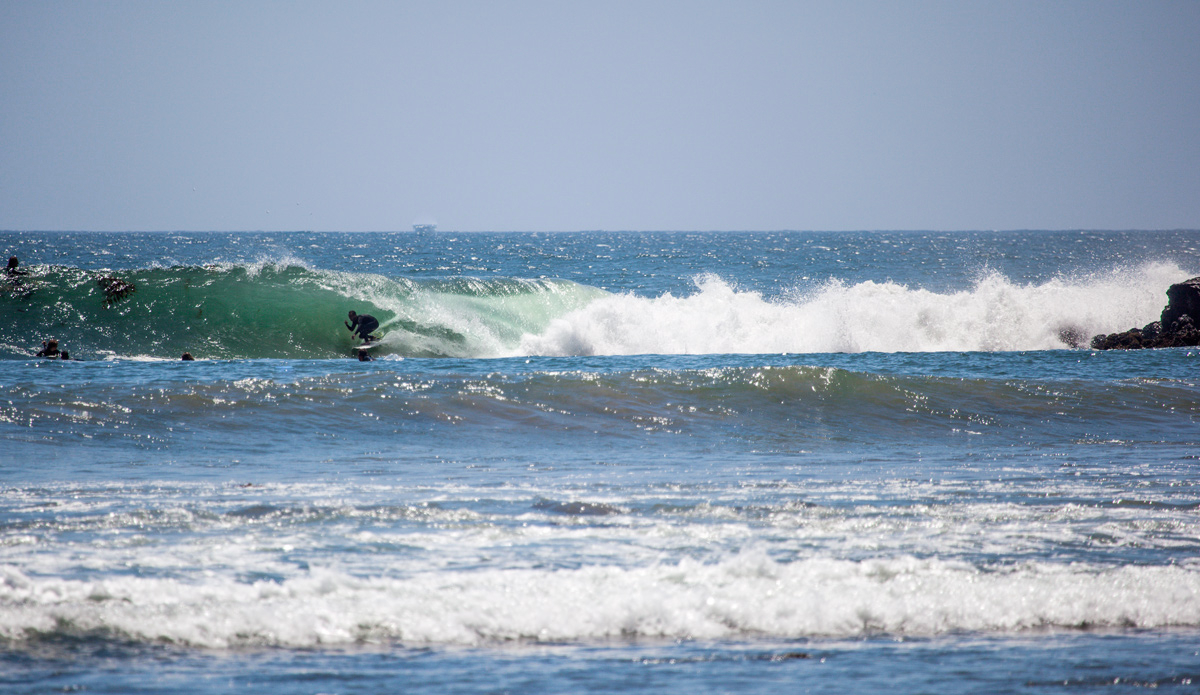 Barrel off the point in North LA. Photo: <a href=\"www.kgfoto.com\">Katie Graham</a>