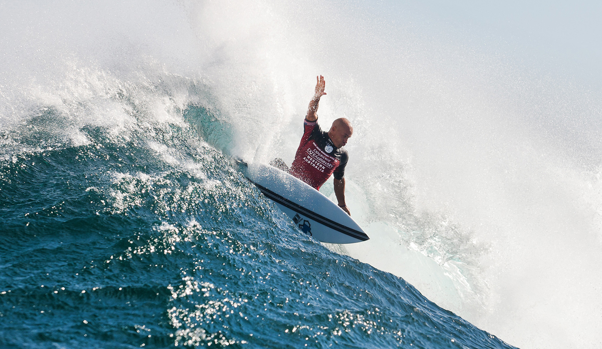 Kelly Slater placed equal third in the Drug Aware Margaret River Pro, being defeated by eventual event winner Michel Bourez in the semifinals. Photo: <a href=\"http://www.aspworldtour.com/\">ASP/Cestari</a>