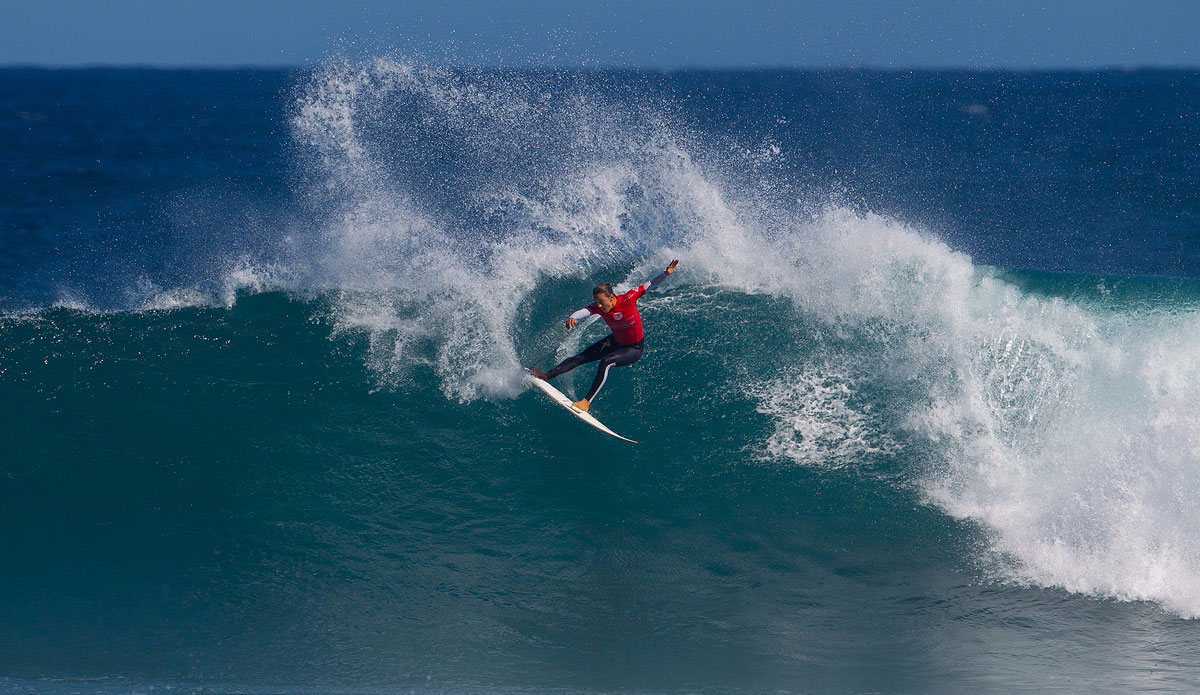 Sally Fitzgibbons wraps it up at the Margaret River Pro. Photo: <a href=\"http://www.worldsurfleague.com/\">WSL</a>