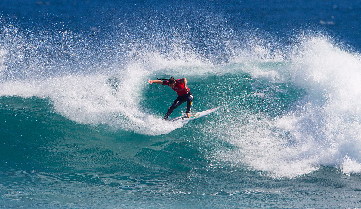 Tyler Wright opens it right up. Photo: <a href=\"http://www.worldsurfleague.com/\">WSL</a>