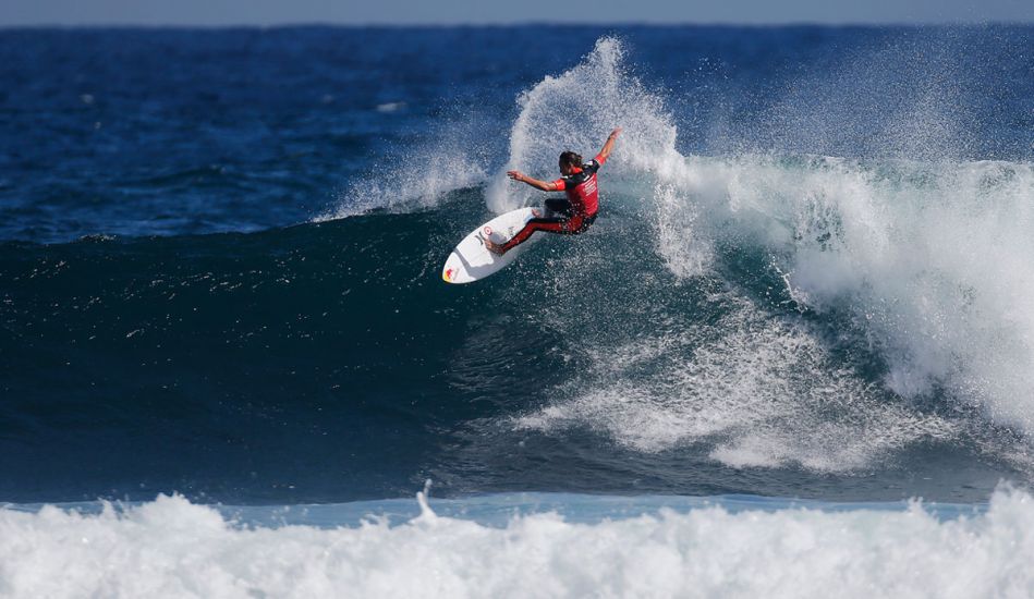 arissa Moore of Oahu, Hawaii won her second consecutive Drug Aware Margaret River Pro title defeating Tyler Wright in the Final in Australia on Sunday April 6, 2014. Moore posted her two high scoring rides in the dying minutes of the heat to secure a narrow 15.73 to 14.10 victory (both out of 20.00). Photo: <href=\"http://www.aspworldtour.com/\">Kirstin/ASP</a>