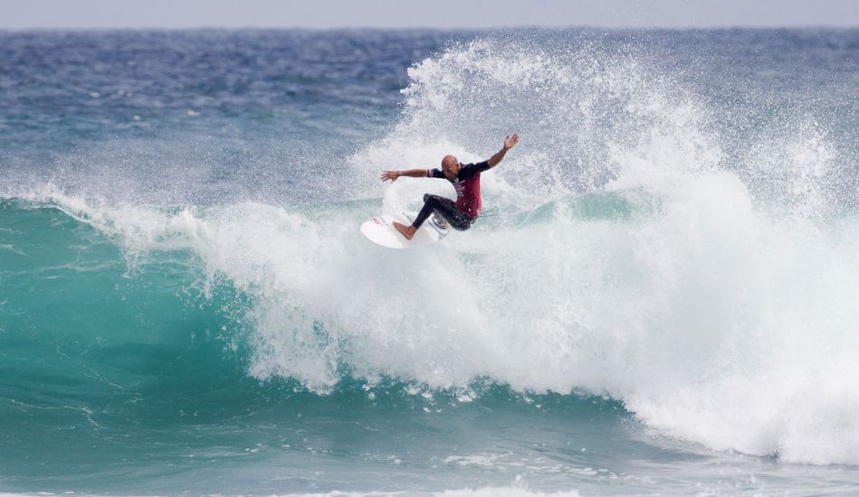 Eleven times ASP World Champion Kelly Slater of Cocoa Beach, Florida, USA (pictured) advanced into Round 4 of the Drug Aware Margaret River Pro, defeating Jadson Andre (BRA) in Round 3 at Margaret River. Photo: <href=\"http://www.aspworldtour.com/\">Cestari/ASP</a>