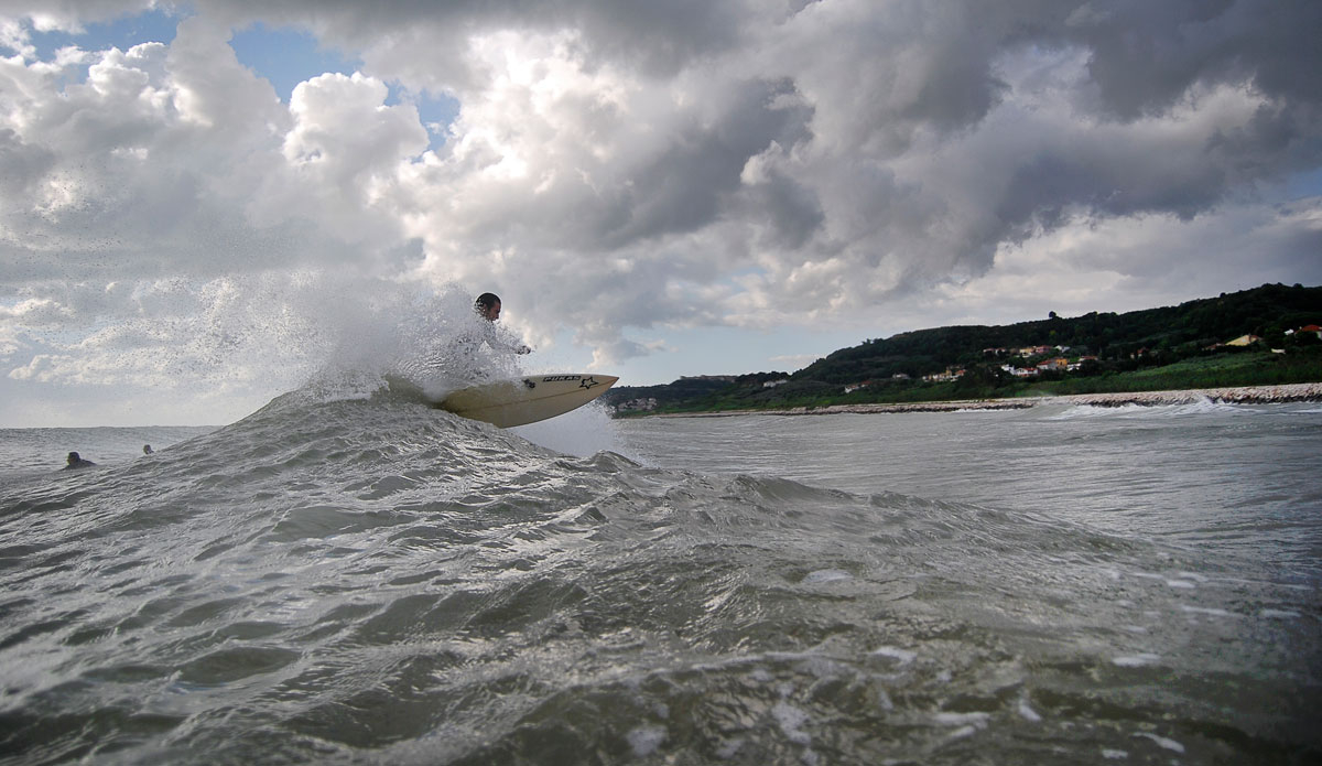 Local surfer, Marco Odoardi, slashing. Photo: <a href=\"http://www.mariotrave.viewbook.com/\">Mario Trave</a>