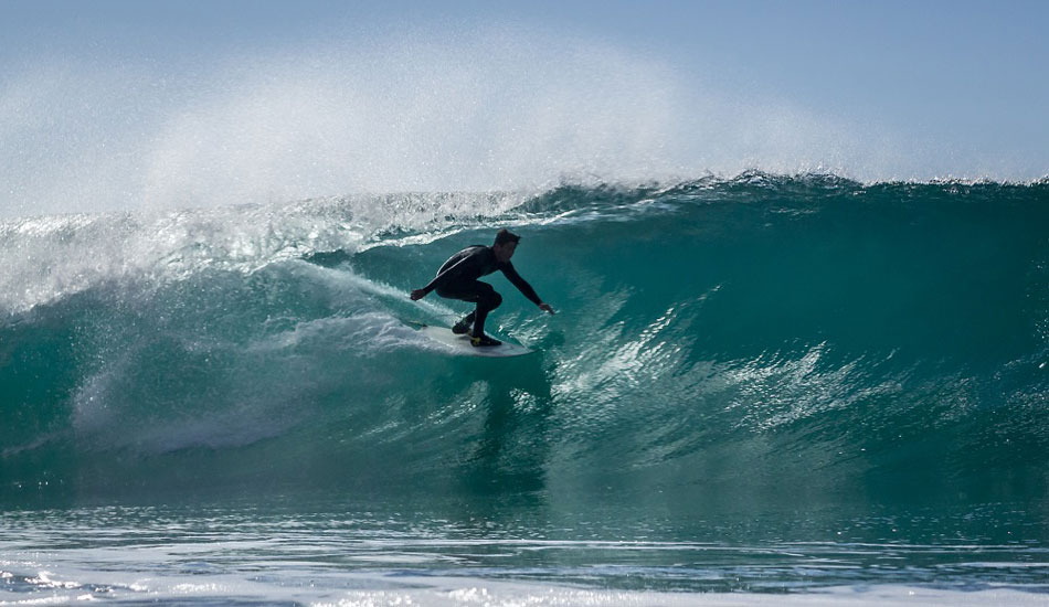 Unknown surfer at Blacks. Photo: <a href=\"http://www.mattadenphotography.com\">Matt Aden</a>