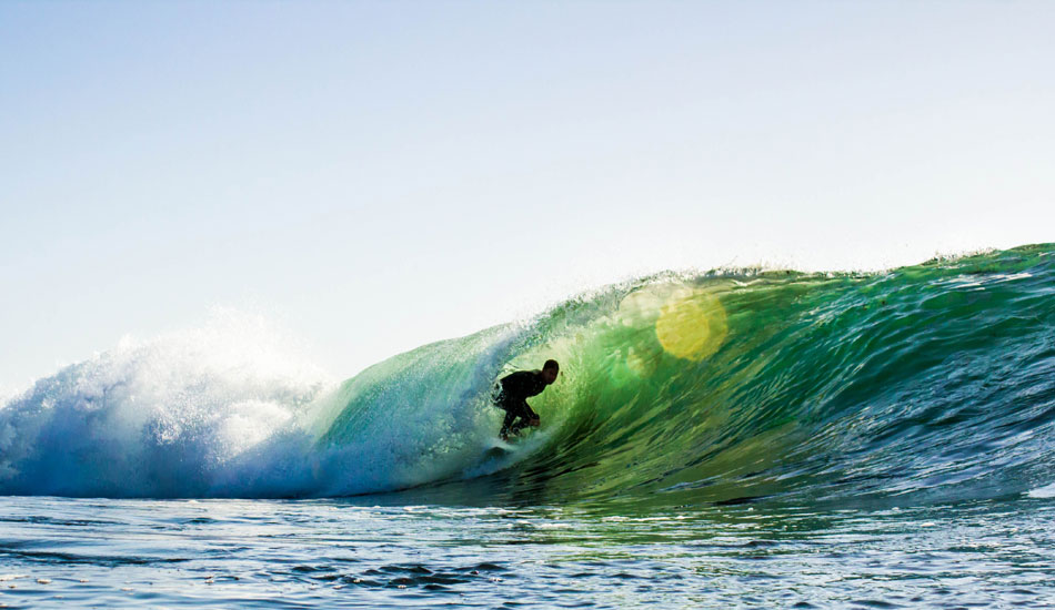 Andy Pierce setup nicely inside a La Jolla barrel. Photo: <a href=\"http://www.mattadenphotography.com\">Matt Aden</a>