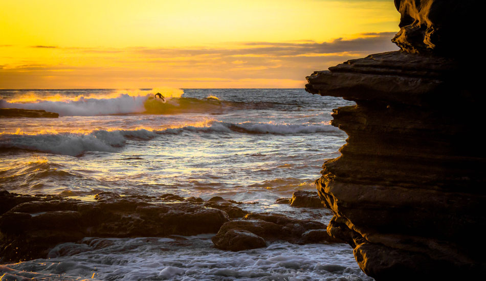 Unknown surfer on a nice La Jolla slab. Photo: <a href=\"http://www.mattadenphotography.com\">Matt Aden</a>