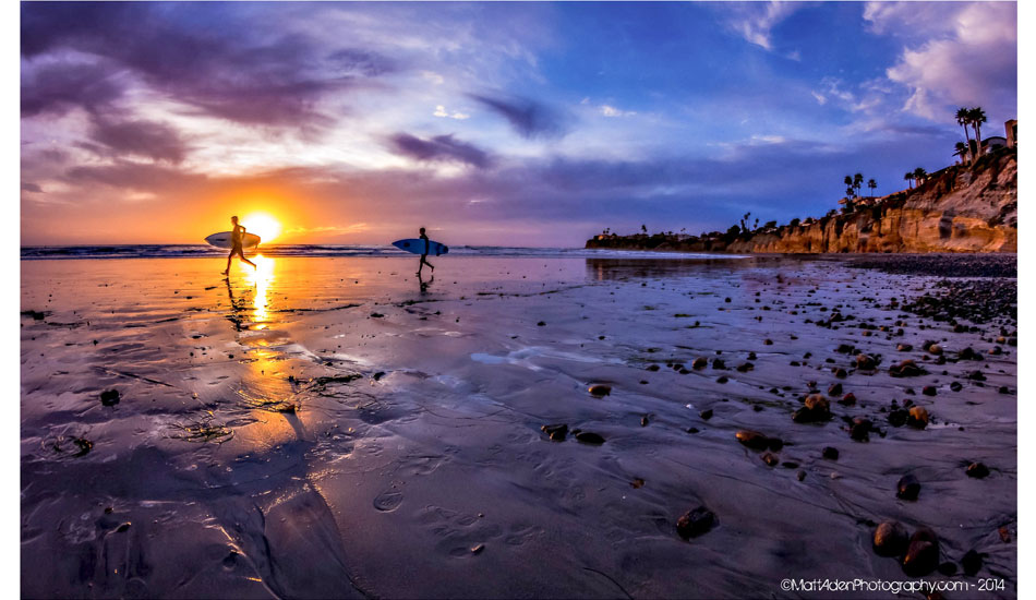 Late for dinner, a couple of kids race home after a session at Tourmo. Photo: <a href=\"http://www.mattadenphotography.com\">Matt Aden</a>