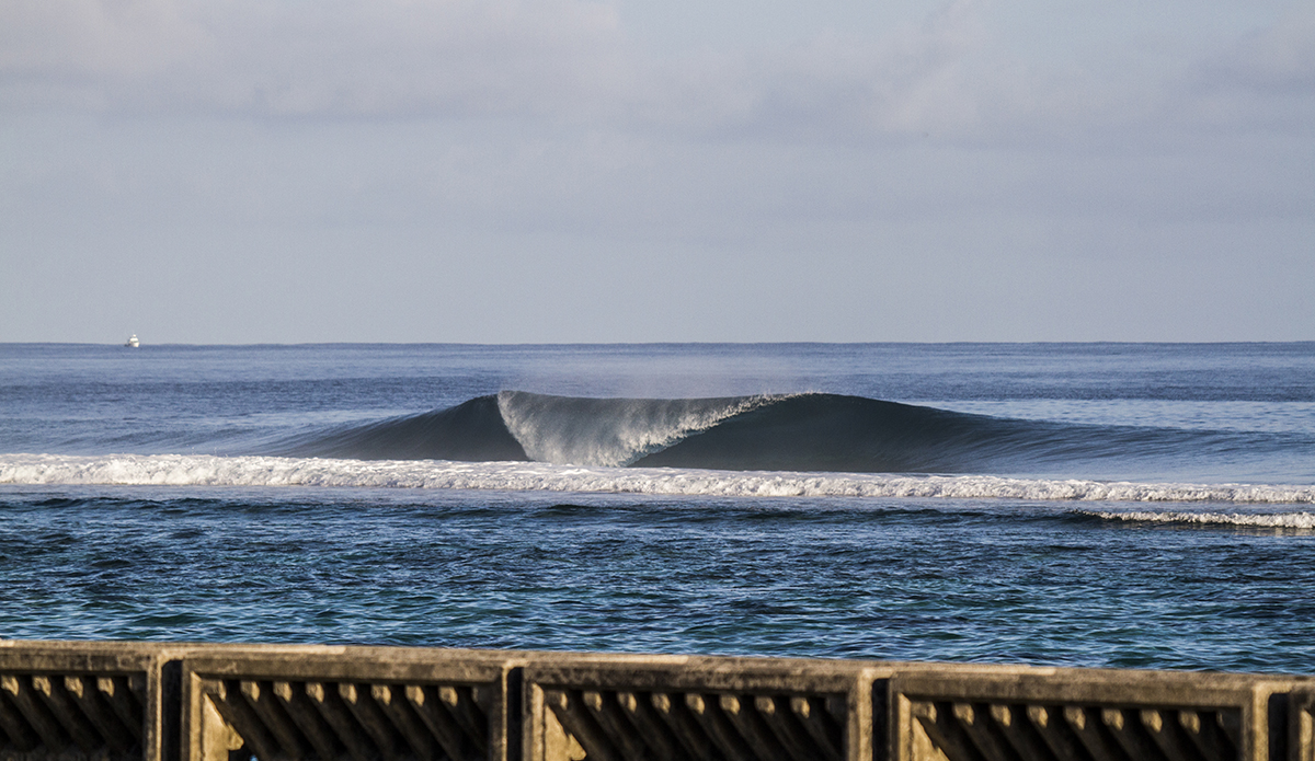 South Pacific Perfection (the guy I was shooting said he could barely see the waves coming in they where so glassy). Photo: <a href=\"http://www.mattburtphoto.com/\">MattBurt</a>