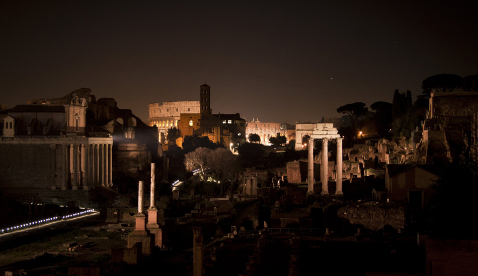 <strong>Italy.</strong> Imperial Fora and the Flavian Amphitheatre.. It was a cold winter day. I was driving around on my Vespa and then I spotted this unique point of view that only locals use to know. Image: Sbrizzi