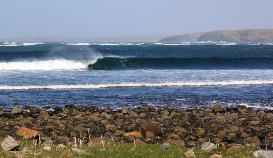 <strong>Scotland.</strong> The reason why surfing in the cold is worth it. We checked this wave plenty of times but it was always small, until the last two days of the trip. This nice lefthander use to peel for hundreds meters. That was a memorable day and the only price to pay was swimming in very cold water. However who cares if waves are that good… Image: Sbrizzi