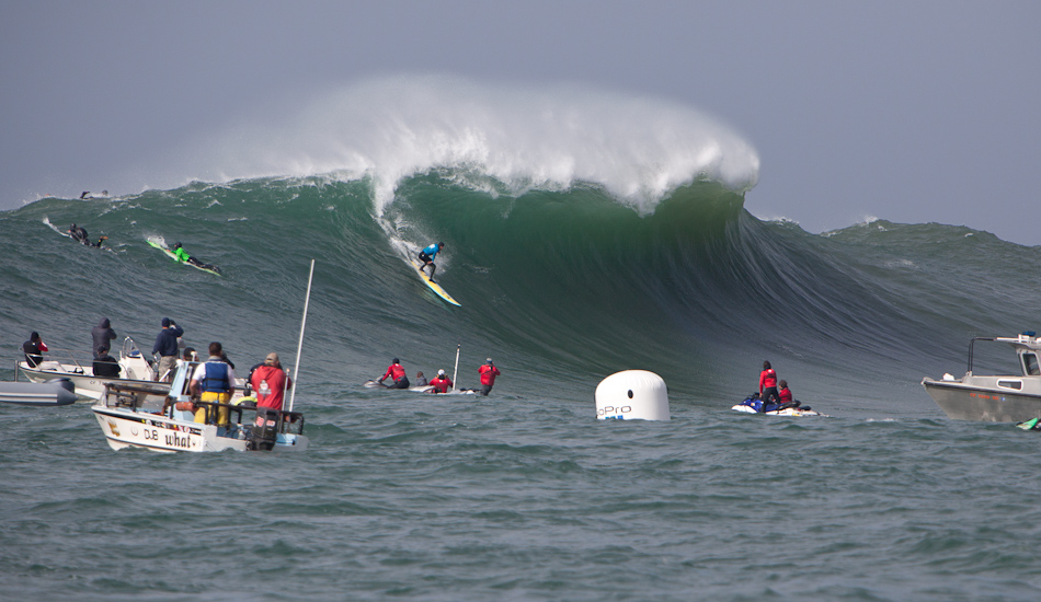 Kohl Christensen.  You can see Shawn Dollar with his vest inflated paddling over the shoulder. Photo: <a href=\"http://withinwaves.com/\" target=_blank>Nick Allen</a>