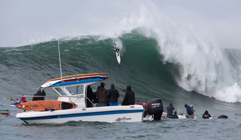 Shane Dorian. To call it \"steep\" would be an understatement. Photo: <a href=\"http://withinwaves.com/\" target=_blank>Nick Allen</a>