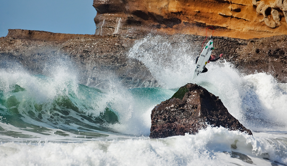 Dusty Payne at Nelly\'s Bay somewhere in California. Photo: <a href=\"https://www.facebook.com/SCsurfshots\">Mike Healey</a>