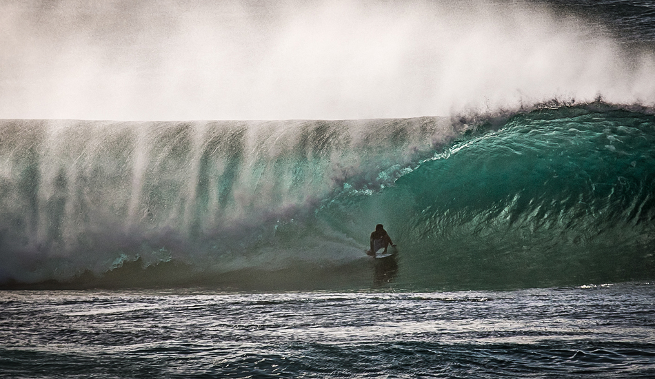 A backlit barrel on a beautiful evening at Pipe. Photo: <a href=\"https://www.facebook.com/SCsurfshots\">Mike Healey</a>