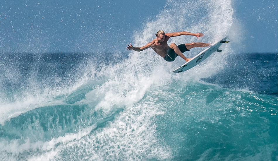 Flynn Novak tearing up Rocky lefts. Photo: <a href=\"https://www.facebook.com/SCsurfshots\">Mike Healey</a>