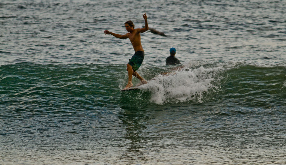 Bradley Rose knows how to get his toes on the nose. Photo: <a href=\"http://www.moondoggiesurfer.com/\" target=_blank>Josh Jacoby</a>.