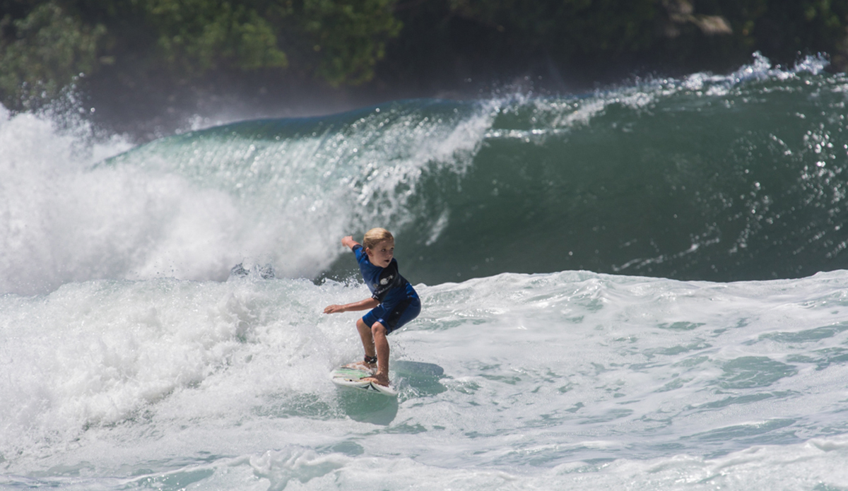 Baby Steve Roberson eyeing the approaching section. Photo: <a href=\"http://www.nickricca.com\">Nick Ricca</a>