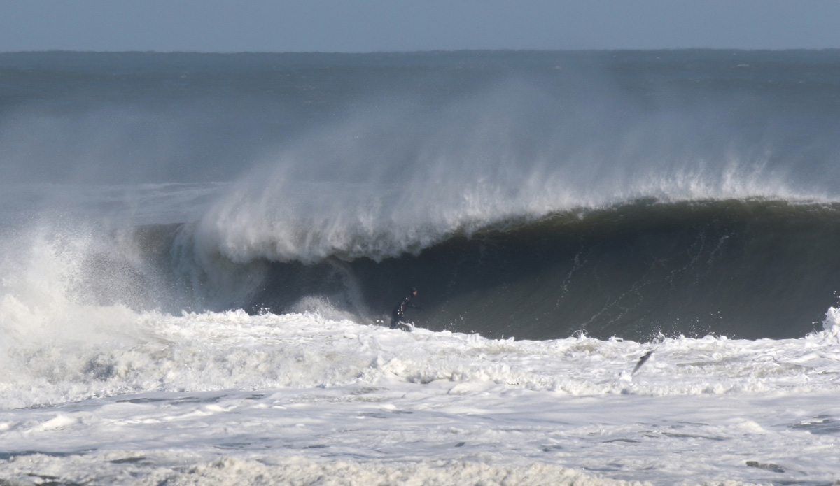 The water drained off the bar putting Fisher Heaverly knee deep in the trough. Photo: Mickey McCarthy