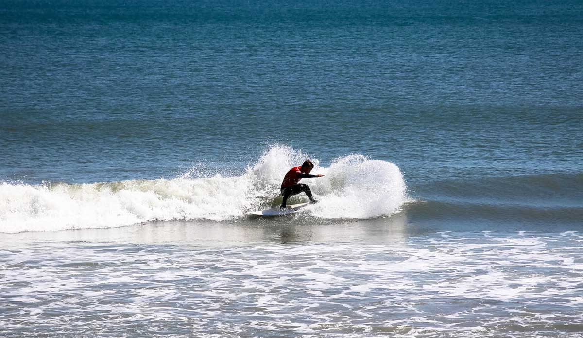 Some big names took part in the action, like Fisher Heverly (pictured here) representing Surf City Surf Shop. Photo: John Streit