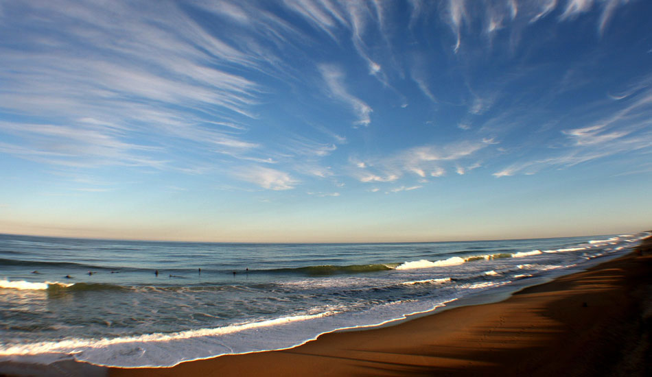 Kitty Hawk-Fall is a time of beautiful colors. This is Kitty Hawk with the jet stream sweeping over with some creative cloud work.  Photo: Mickey McCarthy.