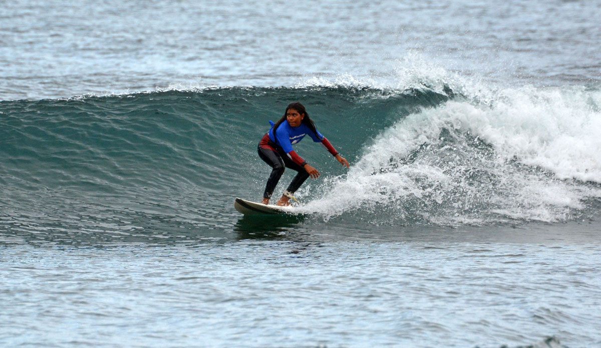 Danielle Page looking down the line. Photo: Liam Robertson / Nikon