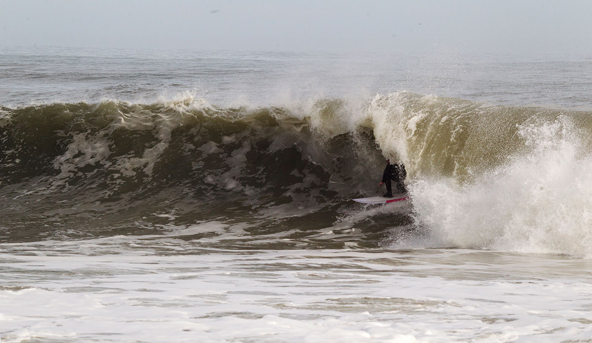 Morgan Leavel was welcomed back from college by good surf with his epic family, and this birthday gift from the Atlantic. Photo: Bob Hovey