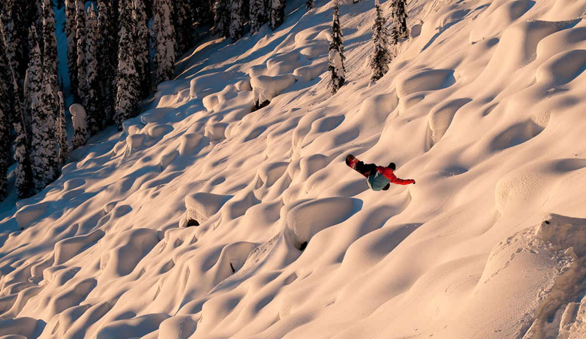 One does not stumble on perfect pillow fields like this around every corner. It’s so secret, way more secret than any of your waves. If you show up there without the right person they’ll send fucking angry hungry bears at you. With laser beams. That’s how localized shit is up here, eh. This is Mathieu Crepel from Biarritz, France. Yes he also get’s barreled. Photo: <a href=\"http://www.philtifo.com/\">Phil Tifo</a>