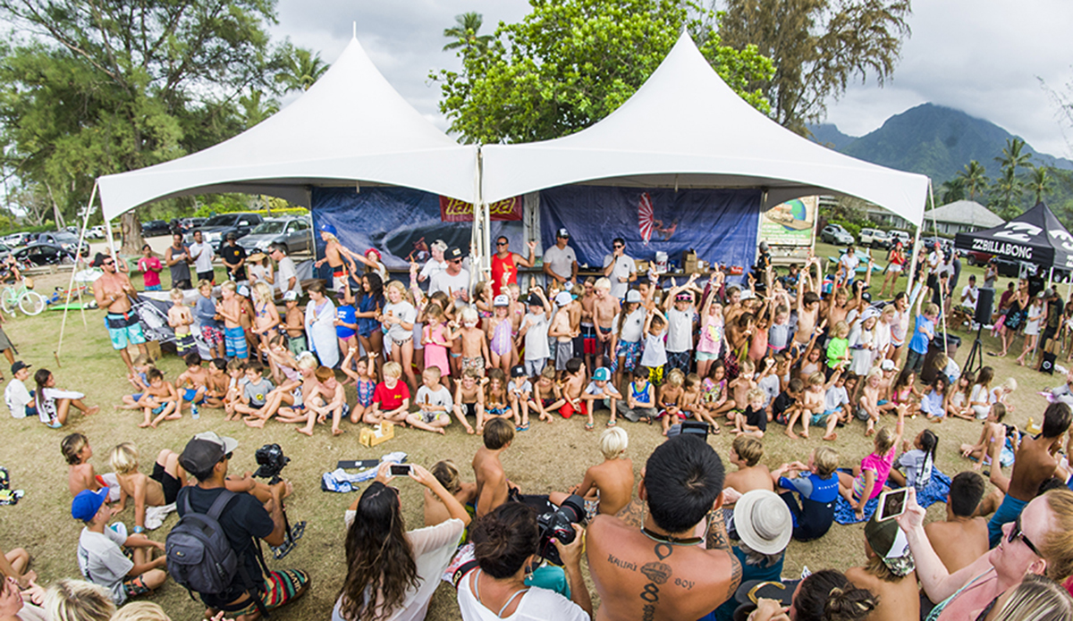 Over 150 stoked Kaua\'i kids got first place!