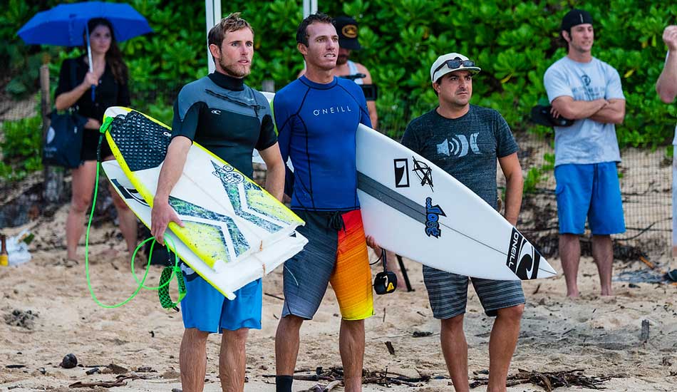 Torrey Meister and Corey Lopez look on in astonishment. Photo: <a href=\"http://www.joliphotos.com/\">Peter Joli Wilson</a>