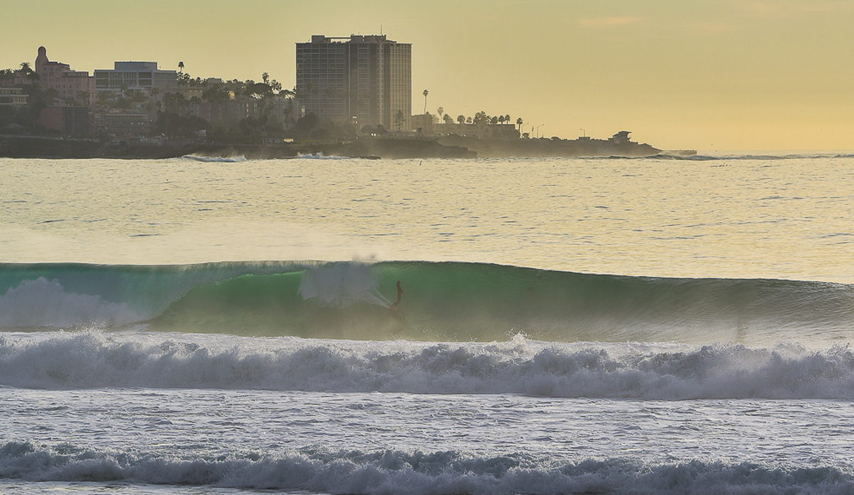 David Suhadolnik on a bomb from Blacks. Dave charges and he made some of the biggest barrels I have seen down there. Photo: Michael Bonwell