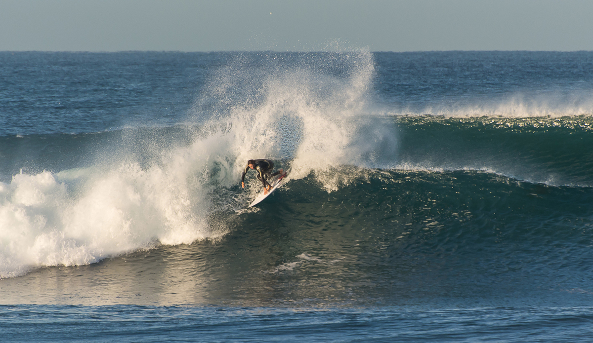 Nick Suhadolnik is the twin brother of David. Nick is so fluid. Here he is fanning one. This guy charges hard too. I have seen footage of him riding a 5’10\" in 15-foot Ocean Beach, SF like it was 5-foot Moonlight. Photo: Michael Bonwell