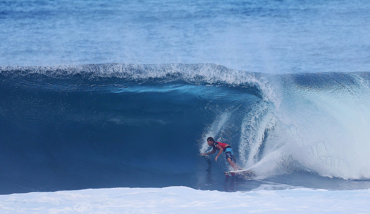 Bruce Irons of Hawaii (pictured) eliminated in Round 2 at the Billabong Pipe Masters at Pipeline. Photo: <a href=\"http://www.worldsurfleague.com/\">WSL</a>/<a href=\"https://www.instagram.com/kc80/\">Cestari</a>