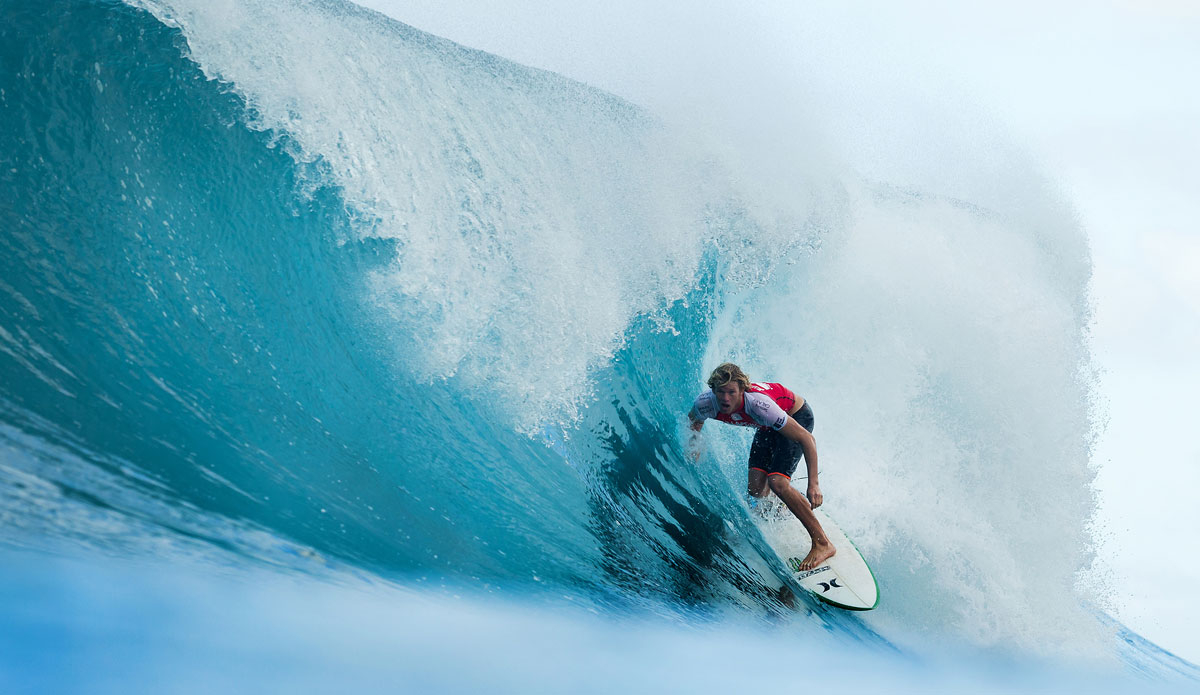 John John Florence of Oahu, Hawaii (pictured) placed equal 5th in the Billabong Pipe Masters in Memory of Andy Irons at Pipeline, Hawaii today.  In the quarterfinals Florence posted a heat total of 4.04 (out of a possible 20.00) to place second to Josh Kerr (AUS) with a total of 6.00 points (out of a possible 20.00) to place second in the heat. Photo: <a href=\"http://www.aspworldtour.com/\">ASP/</a> Cestari