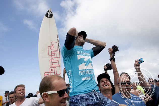 Perrow can\'t believe he just took out the Pipe Masters. Photo: ASP