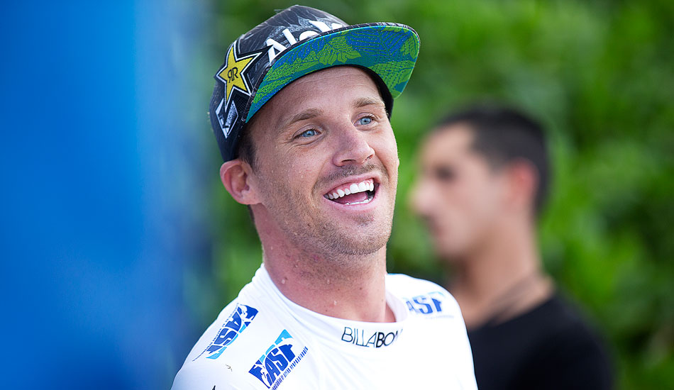 Mitch Crews, all smiles at perfect Pipe. Photo: <a href=\"http://mattdunbar.com.au\">Matt Dunbar</a>