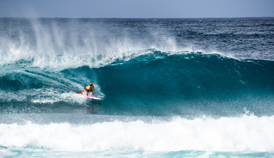 Many thought Carissa Moore should have won it all thanks to waves like this. Photo: Brent Bielmann/WSL