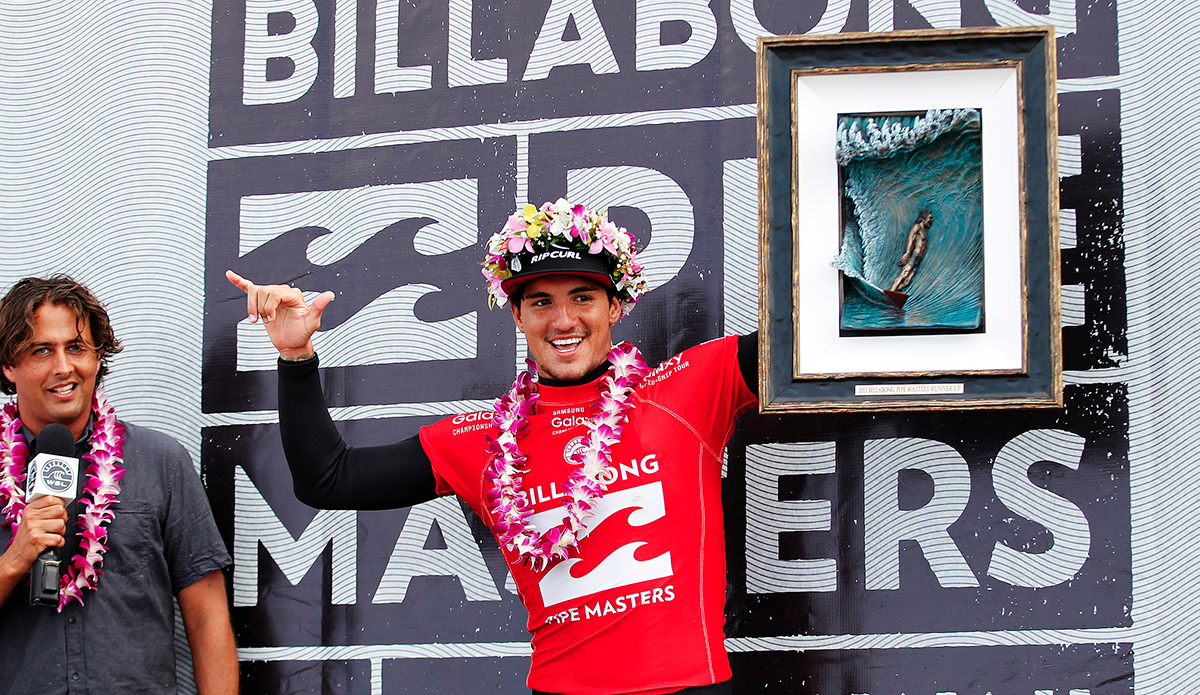 Gabriel Medina winner of the Vans Triple Crown of Surfing, placing runner up at the Billabong Pipe Masters. Photo: WSL / Kirstin