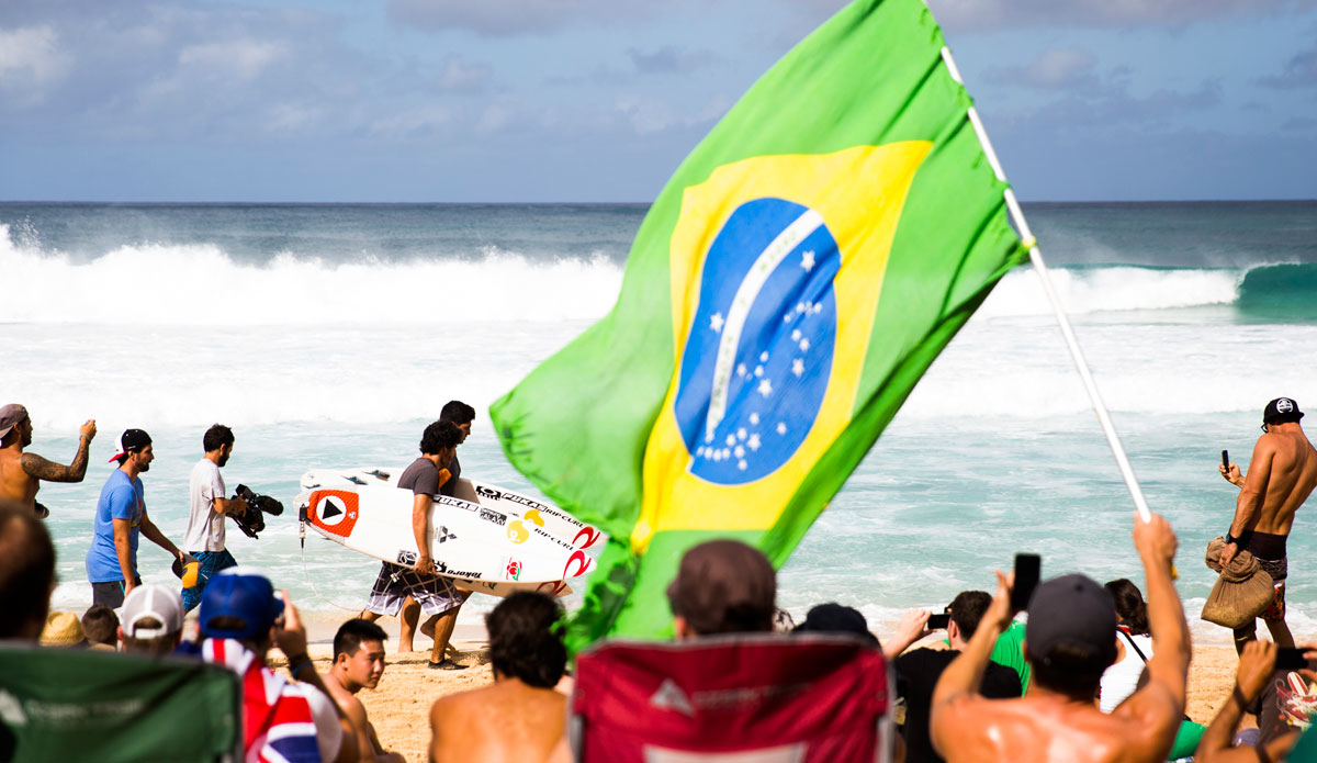 The Brazilian flags tracked him everywhere he went. Photo: <a href=\"http://mattdunbar.com.au\" target=\"_blank\">Matt Dunbar</a>