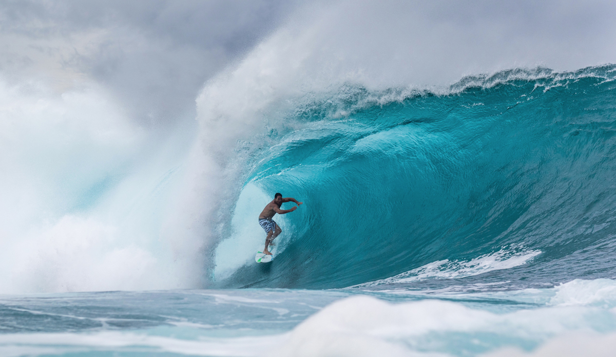 Gloomy weather isn\'t going to stop Jason Frederico. Photo: Jake Marote