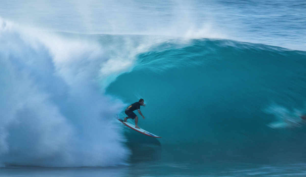 Kalani Chapman putting on a show for the beachgoers. Photo: Jake Marote