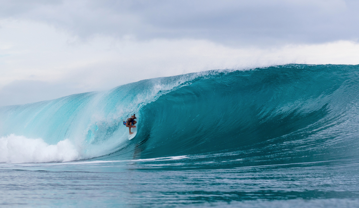 Scott Cleland tucked into a Pipeline dream. Photo: Jake Marote