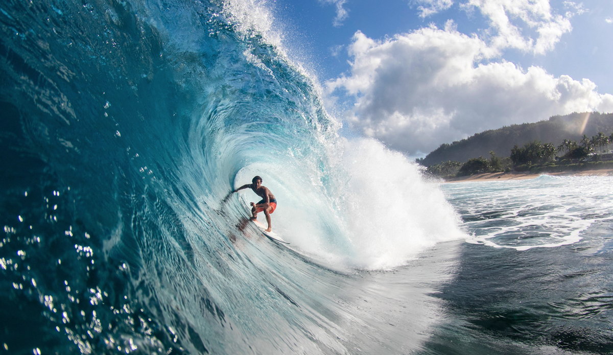 Seth Moniz taking advantage of an uncrowded Backdoor lineup. Photo: Jake Marote