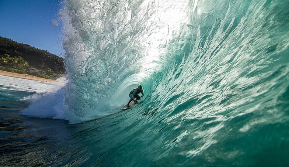 This is Stephan Figueiredo. He charges Pipeline on it\'s biggest day with a 5\'8\". Photo: <a href=\"http://500px.com/DougFalterPhotography\">Doug Falter</a>