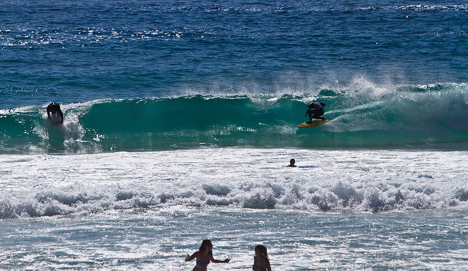 My Dad\'s early 70’s Tich Paul kneeboard turned out to be quite a favourite amongst the other surfers and boy did it hold up well. © Billy Ackerman