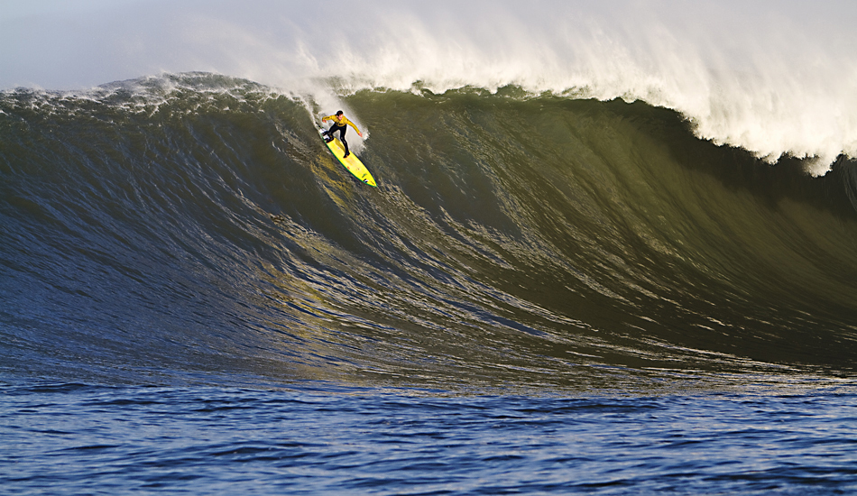 Local HMB/Mavericks legend Ion Banner during the 2010 Mavericks Contest. Photo: <a href=\"http://instagram.com/migdailphoto\"> Seth Migdail</a>