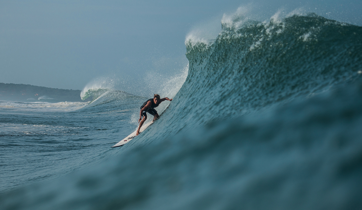 David Luengas, the young grom that will go on anything. He has no fear. It doesn\'t matter if Zicatela is firing or not, he will drop into some bombs one day and find ways to have fun with \"average\" size waves the next. Photo: Maria Fernanda