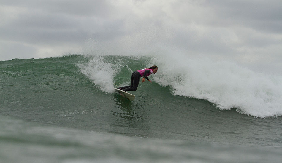 Queen of the Peak competitor and So-cal native Sara Taylor competes in the Canadian all-women surf championships held in Tofino, B.C., Oct. 5-6. Photo: Kyler Vos